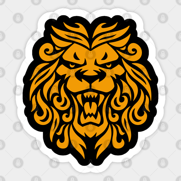 Ornate Fierce Brave Roaring Lion Sticker by Figmenter